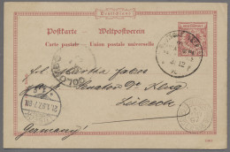 German Ship Post: 1897, Ganzsachenkarte, Krone / Adler 10 Pfennig, Aufgegeben In - Sonstige & Ohne Zuordnung