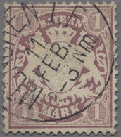 Bayern - Marken Und Briefe: 1876, Freimarke 1 Mark Mittelbraunpurpur Mit Wasserz - Autres & Non Classés