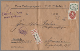 Bayern - Dienstmarken: 1920, Abschiedsausgabe, Mischfrankatur Von 15 Pfg.- Und 1 - Otros & Sin Clasificación
