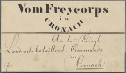 Bayern - Feldpost: 1848, Pra.-Faltbrief Vom FREYCORPS CRONACH (Anschrift Gedruck - Otros & Sin Clasificación