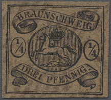 Braunschweig - Marken Und Briefe: 1856, Wappen, 1/4 Ggr. - Drei Pfennig, Schwarz - Brunswick