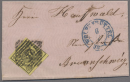 Braunschweig - Marken Und Briefe: 1853, Wappen 2. Ausgabe, 1 Sgr. Schwarz Auf Ch - Brunswick