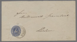 Braunschweig - Marken Und Briefe: 1865, Freimarke 2 Groschen Blau, Allseits Teil - Brunswick