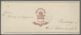 Helgoland - Ganzsachen: 1885, Wappen Mit Krone, 3 F. / 5 Pfg. Braun, Streifband - Helgoland