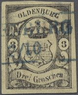 Oldenburg - Marken Und Briefe: 1859, Staatswappen, 3 Gr. Schwarz Auf Lebhaftgrau - Oldenburg