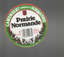 Camembert Prairie Normande Normandie , étiquette De Couvercle - Fromage