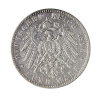Hamburg: 1896, 5 Mark Aus 900er Silber In Sehr Schöner Erhaltung. Die Auflage Di - Taler En Doppeltaler