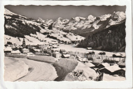 CPSM :  14 X 9  -  GRAND-BORNAND  -  Vue Générale - Chaîne Des Aravis - Le Grand Bornand