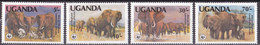 Uganda - Mi.Nr. 361 - 364 C - Postfrisch MNH - WWF Tiere Animals Elefant Elephant WWF - Elefantes