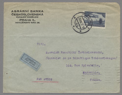 Czechoslowakia: 1927-1940 (ca.), FLUGPOST, Attraktive Partie Aus 35 Flugpostbele - Lettres & Documents
