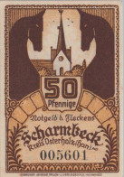 50 PFENNIG 1920 Stadt SCHARMBECK Hanover UNC DEUTSCHLAND Notgeld Banknote #PH841 - [11] Local Banknote Issues