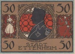 50 PFENNIG 1921 Stadt ETTENHEIM Baden UNC DEUTSCHLAND Notgeld Banknote #PB355 - [11] Emissions Locales
