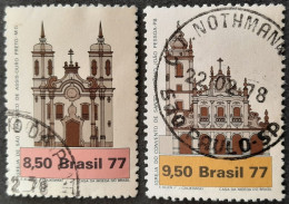 Bresil Brasil Brazil 1977 Eglise Church Yvert 1299 1300 O Used - Usados