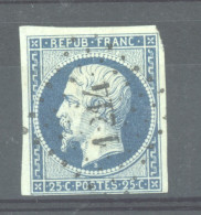 France  :  Yv  10  (o) PC 1214  Etampes - 1852 Louis-Napoleon