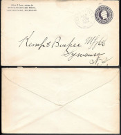 USA Centerville MI 3c Postal Stationery Cover Mailed 1918. Truckenmiller Bros - Lettres & Documents