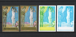 ● 1972 FUJEIRA ֍ Color Tests ● PROVE COLORE ֍ Harlequin's Family 1905 Picasso ● 4 Valori ● Arlecchino ● ND ● L. 2345 ● - Fujeira