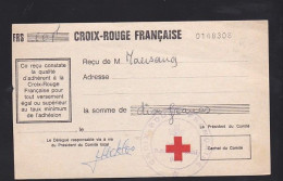 Allie; Croix Rouge Française. Reçu D'adhésion De Saint Pourçain Sur Sioule - Croix-Rouge