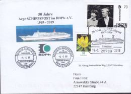 Deutschland Sonderstempel '50 Jahre ARGE Schiffspost' 2019 Cover Brief Lettre 'TS Hamburg' Cachet Briefmarke Individuell - Covers & Documents