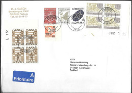 Denmark Faaborg Cover To Germany 1994. Multiple Stamps - Cartas & Documentos