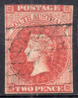 Sello Sin Dentar Usado De AUSTRALIA DEL SUR Emisión 1855; REINA VICTORIA X 2 P. Color Rojo Carmín – Valorizado En € 150, - Usati