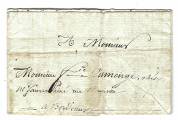 1787 - Lettre De Basseterre ( Basse Terre) Pour Bordeaux - 1701-1800: Précurseurs XVIII