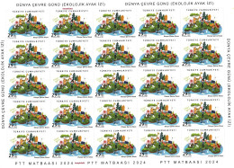 2024 - Turkey, Türkiye - World Enviroment Day (Ecological Footprint) - 1.Sheetlet Of 25 Set ** MNH - Unused Stamps