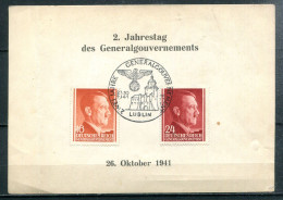 POLOGNE - 26.10.1941 - LUBLIN - ZWEI JAHRE GENERALGOUVERNEMENT - 2. Jahrestag Des Generalgouvernements - Gouvernement Général