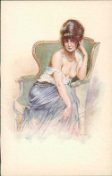 MAURICE MILLIER SIGNED 1910s POSTCARD - WOMAN - ANXIETE - SERIE 34/2 (5947) - Milliere