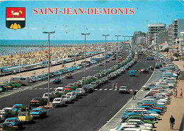 Automobiles - Saint Jean De Monts - L'Esplanade De La Mer - Blasons - CPM - Voir Scans Recto-Verso - Voitures De Tourisme