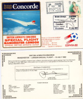 Pli  BRITISH AIRWAYS CONCORDE De 1982 ( SPECIAL FLIGHT MANCHESTER - LONDON ) - Cartas & Documentos