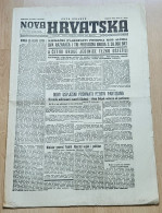 Nova Hrvatska 1943 Br. 279 NDH Croatia Ustasa Newspaper, Ivan Werner, Radna Služba Ženska Ustaška Mladež - Sonstige & Ohne Zuordnung