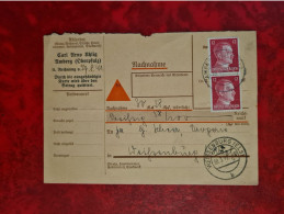 Lettre 1942 AMBERG POUR DROGUERIE SCHEER WISSEMBOURG  NACHNAGME - Autres & Non Classés
