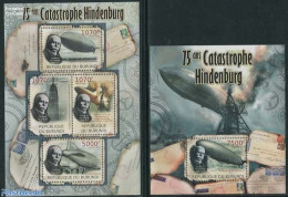 Burundi 2012 Hindenburg Catastrophe 2 S/s, Mint NH, History - Transport - Zeppelins - Disasters - Zeppelins