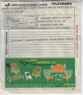 Brazil 1972 Telegram Authorized Advertising Móveis Invencível Invincible Furniture Sent To Rio De Janeiro Sofa Chair - Cartas & Documentos