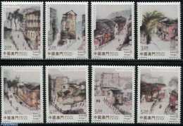 Macao 2015 Old Streets & Alleys 8v, Mint NH, Religion - Sport - Transport - Churches, Temples, Mosques, Synagogues - C.. - Ongebruikt