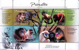 Cuba 2020 Primates 4v M/s, Mint NH, Nature - Animals (others & Mixed) - Monkeys - Wild Mammals - Unused Stamps