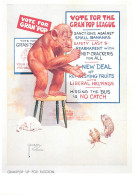 Lawson Wood - Vote For Gran`pop Up For Election, Monkey Hedgehogs Caricature Postcard - Wood, Lawson