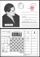 Russia Correspondence Chess Postcard Mailed 1990. Paul Keres - Brieven En Documenten