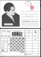 Russia Correspondence Chess Postcard Mailed 1990. Paul Keres ##03 - Brieven En Documenten