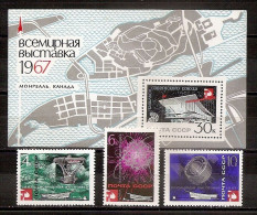 RUSSIA USSR 1967●Mi 3318-3320+Bl.45●World Fair "EXPO-67" MNH - 1967 – Montréal (Canada)