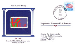First US Love Stamp 1973 Cover MNH ** Neuf SC ( A81 945) - Storia Postale