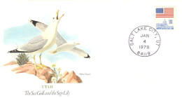 Utah Mouette Lily Lis Lys Gull FDC ( A81 922) - Mouettes