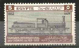 EGYPT 1933, CONGRES INTERNATIONAL DES CHEMINS DE FER. Locomotives ..Michel 160, MNH With No Gum - Neufs