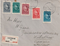 Nederland 1945, Registered Letter From Amsterdam To Winterthur, Swiss - Lettres & Documents