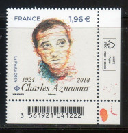 2024 - Coin Bas Droit - 1ex à 1.96 €  " Charles AZNAVOUR - 1924.2018 " -marges Illustrées - NEUF** - Neufs