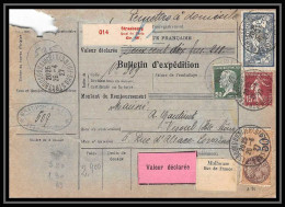 25211/ Bulletin D'expédition France Colis Postaux Fiscal Bas-Rhin Strasbourg 1927 Pour Vesoul Haute-Saône Merson N°123  - Lettres & Documents