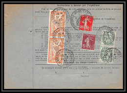 25021 Bulletin D'expédition France Colis Postaux Fiscal Haut Rhin Mulhouse 1927 Semeuse Merson 145 GARE - Lettres & Documents