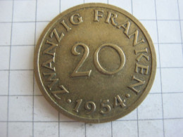 Sarre 20 Franken 1954 - 20 Frank