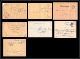 0267 Lot 7 Lettres Cercle Oudjda Commandant D'armes Conseil De Guerre Cover Occupation Du Maroc War Dont Signé - Collezioni