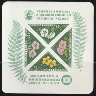 HONGRIE - BLOC N°34 ** NON DENTELE (1958) Fleurs - Blocks & Sheetlets